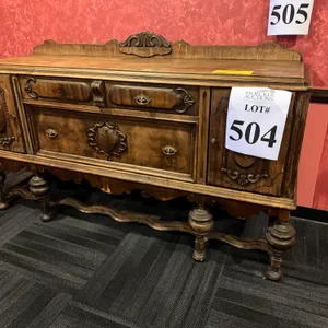 JACOBEAN-STYLE WOOD SIDEBOARD OR BUFFET TABLE