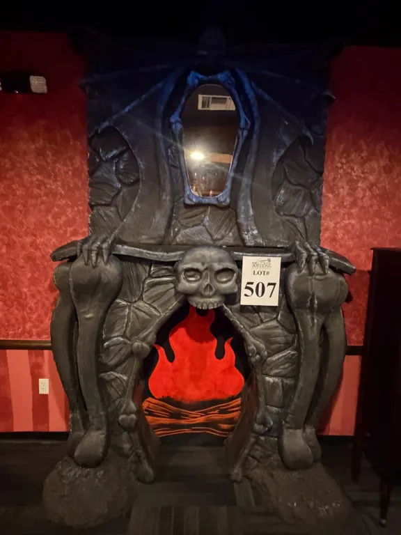 CUSTOM BUILT BONE-THEMED FAUX FIREPLACE PROP