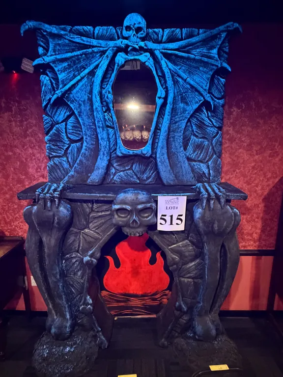 CUSTOM BUILT BONE-THEMED FAUX FIREPLACE PROP
