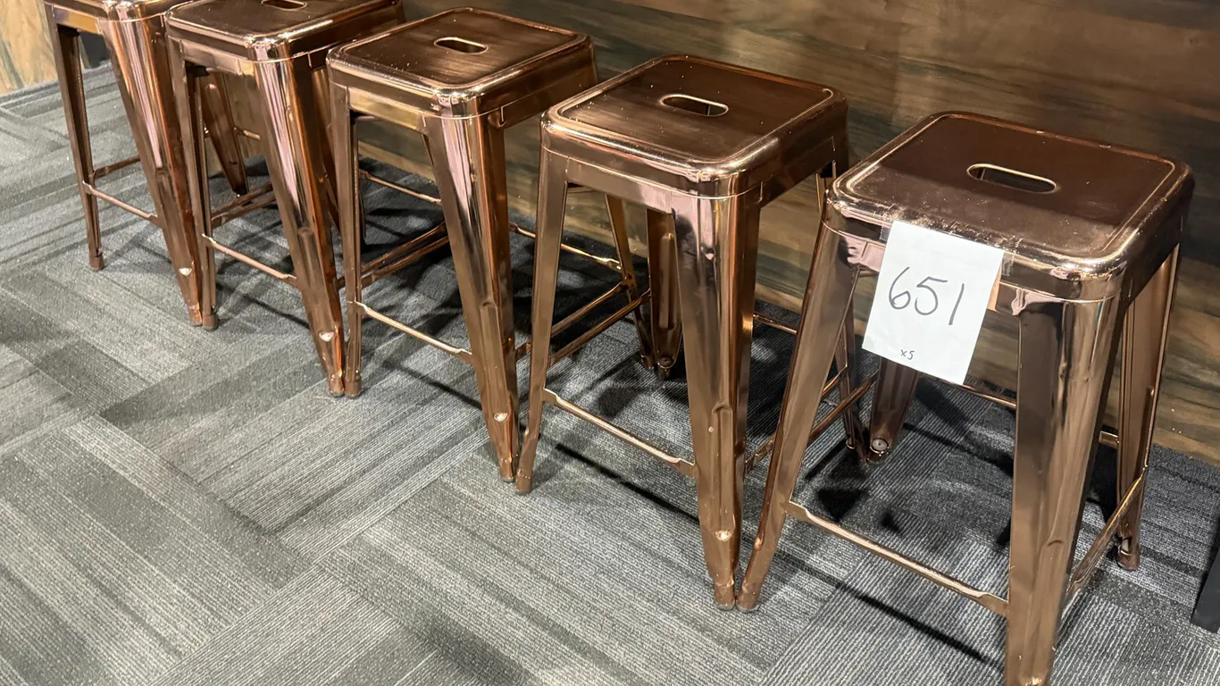 METAL 24" BACKLESS BARSTOOLS (BRONZE COLOR)