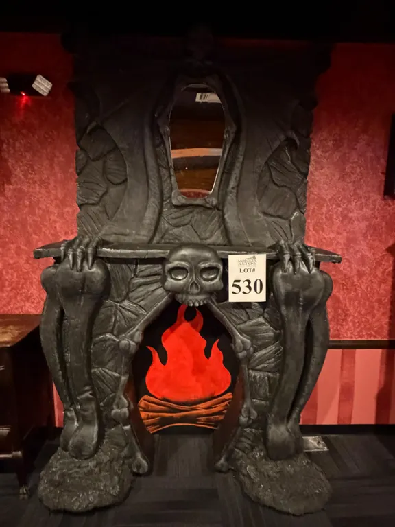 CUSTOM BUILT BONE-THEMED FAUX FIREPLACE PROP