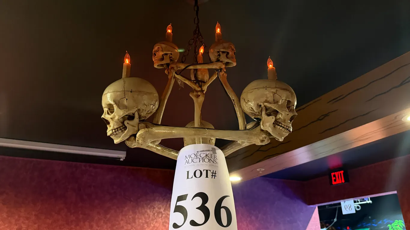 GOTHIC-STYLE (6) SKULL PROP CHANDELIER