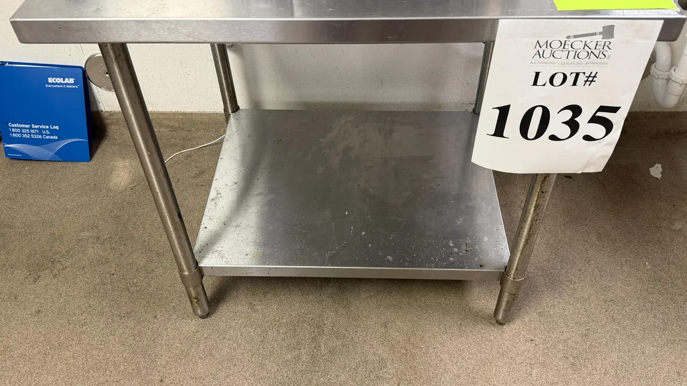 STAINLESS STEEL FOOD PREP TABLE W/UNDERSHELF