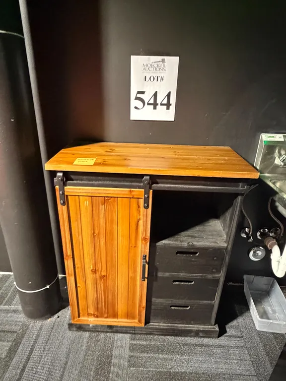 MODERN FARMHOUSE CABINET W/ SLIDING DOOR