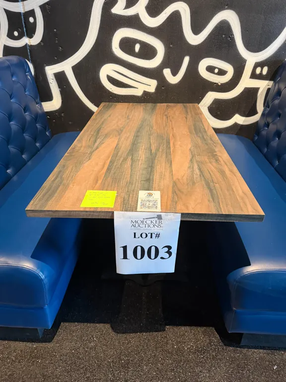 RECTANGULAR CAF TABLE DUAL STEEL BASE