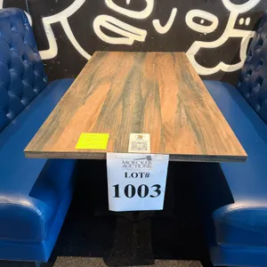 RECTANGULAR CAF  TABLE DUAL STEEL BASE