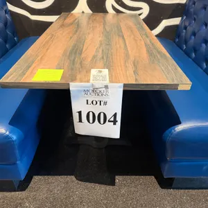 RECTANGULAR CAF  TABLE DUAL STEEL BASE