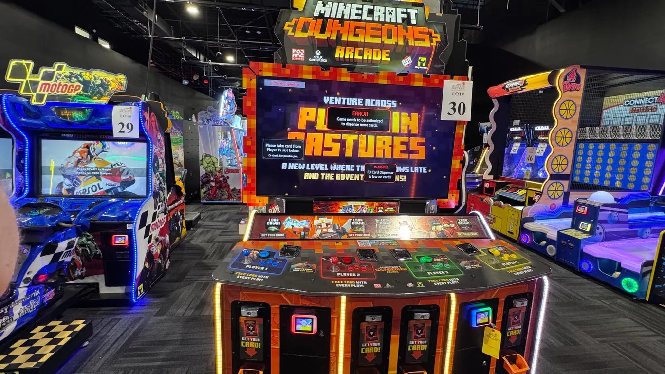 MINECRAFT DUNGEONS ARCADE GAME 65" SCREEN
