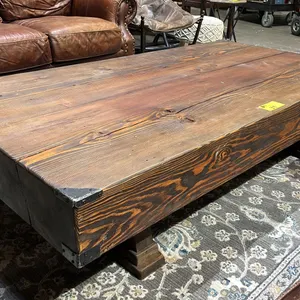 WOOD COFFEE TABLE 72" X 37" X 17" *VERY HEAVY*