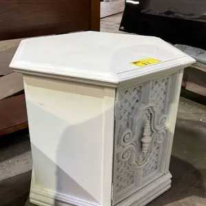 HEXAGONAL WOOD CABINET 24" X 24" X 23"