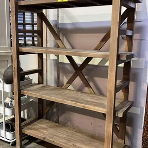 4-TIER WOOD SHELVING UNIT 44" X 17" X 70"