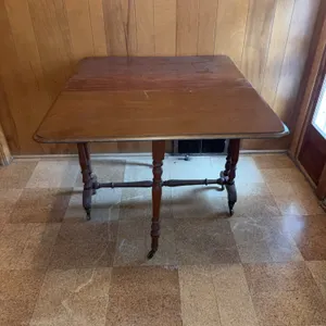 Folding wood side table