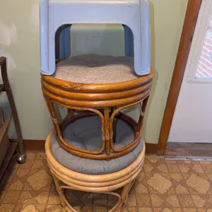 Pair of foot stools and a step stool