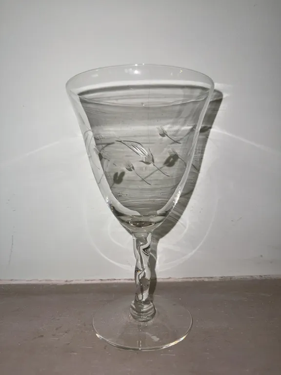 12 floral wine glasses