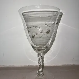 12 floral wine glasses