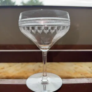 12 decorative etched wine glasses