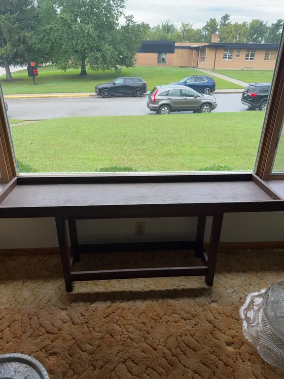 Long wooden display table #1