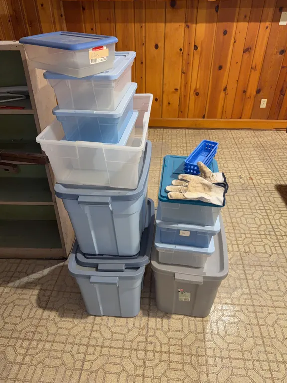 Empty Plastic Storage Bins