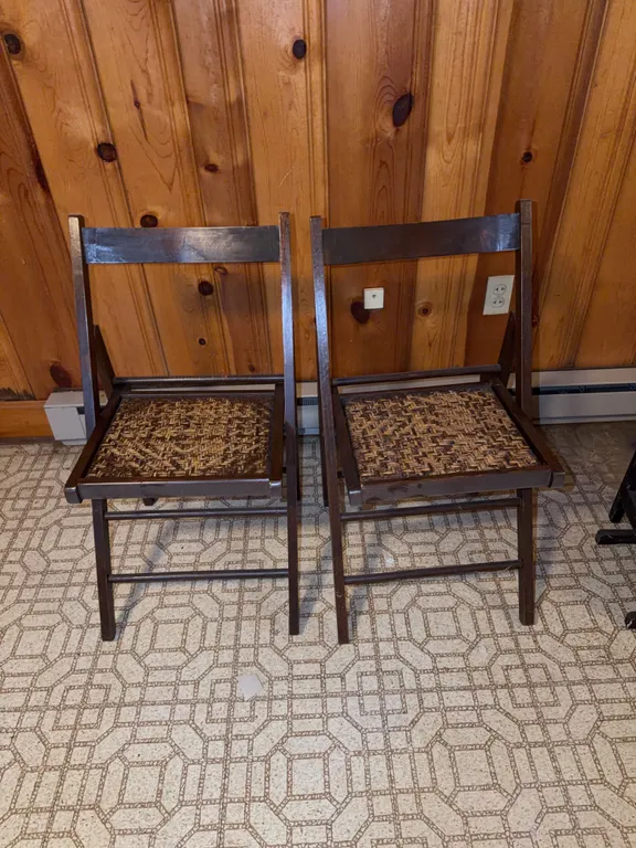 Pair Of Wooden Folding Chairs