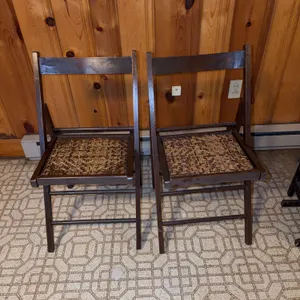 Pair Of Wooden Folding Chairs