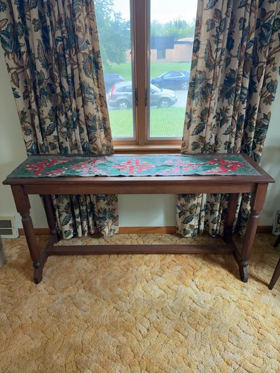 Long wooden display table