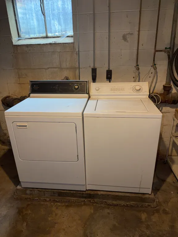 Washer and dryer in basement
