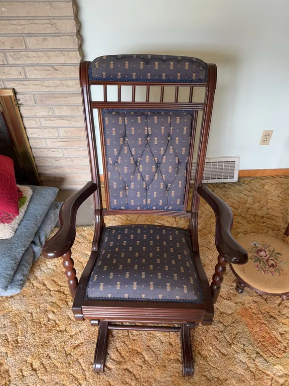 Wooden gliding rocking chair