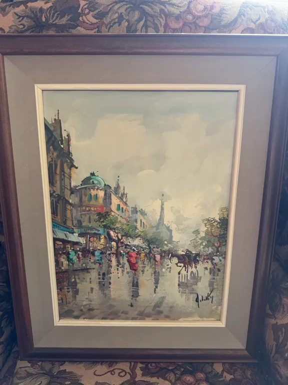 Framed oil painting, signed