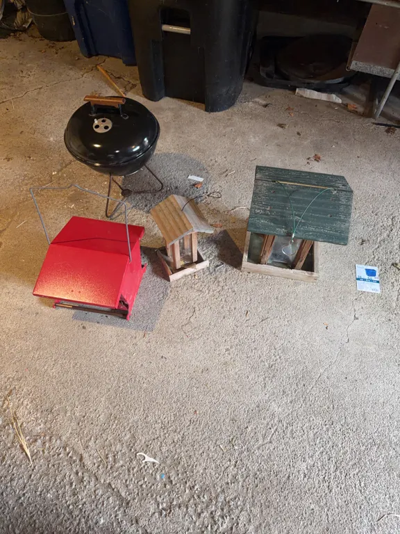 Bird feeder and charcoal grill