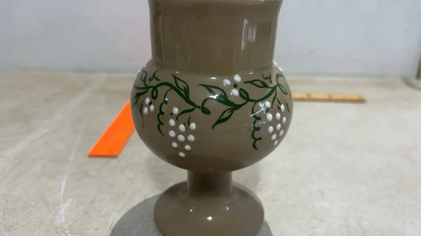 Vintage Handmade Pottery Candle Holder/Vase 6" Tall