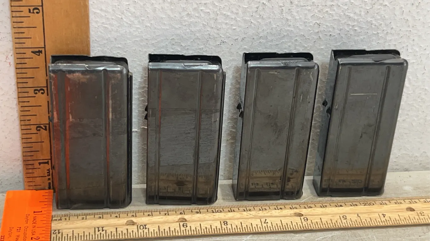 4 Ct 15 Round Model M1 Carbine Semi-Auto Rifle Magazines-Marked I.R., S.I., & O SG