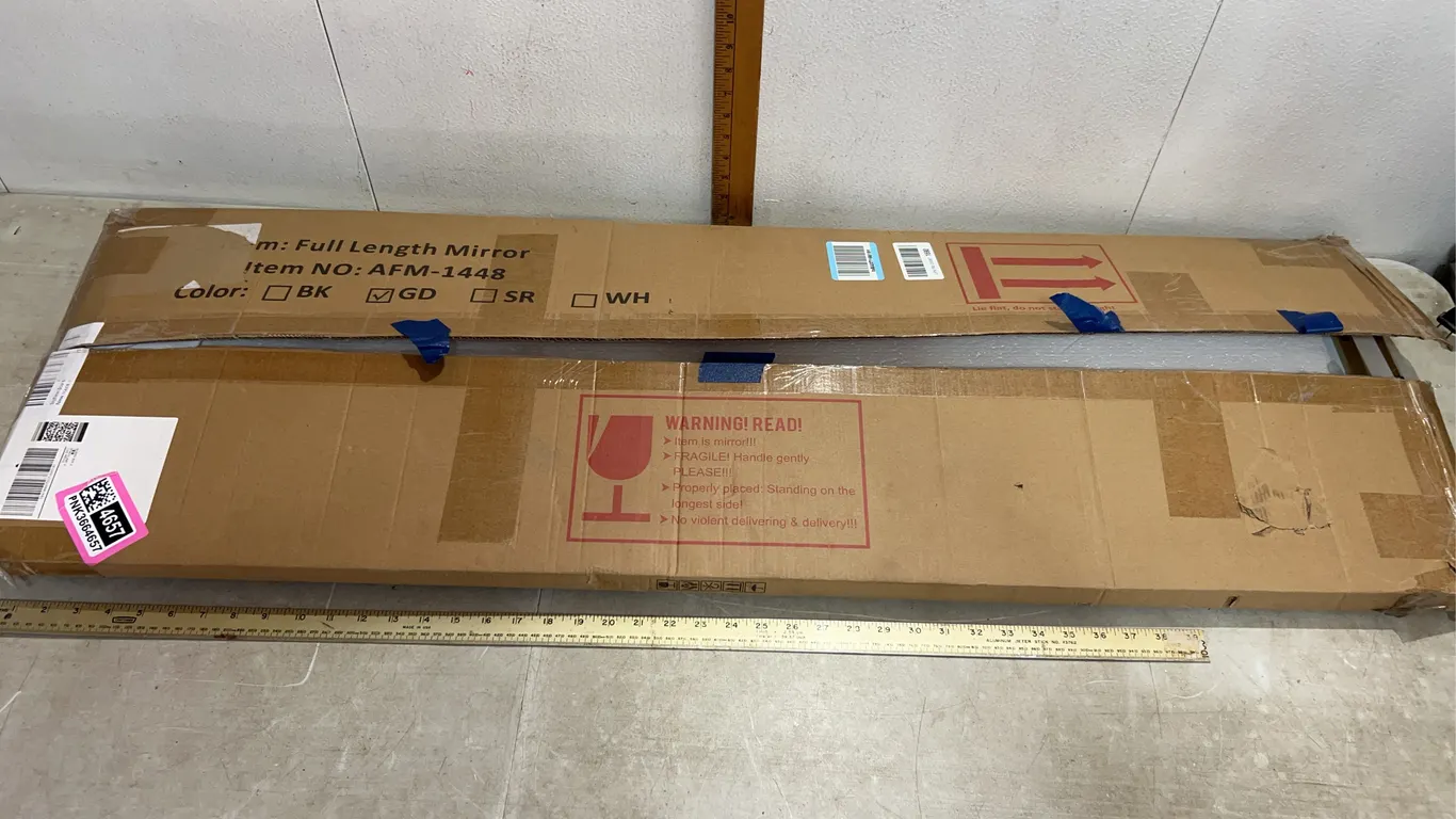 New Gold Colored Door Hanging Mirror 13.5"X47.5"