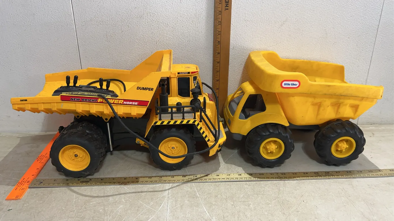 Little Tikes Dump Truck & New Bright RC Dump Truck Not Tested/Needs Repaired