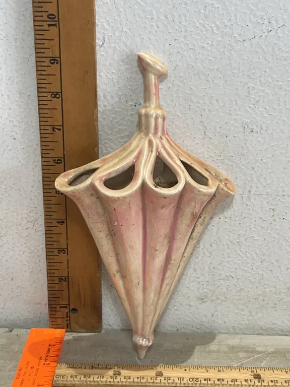 Vintage Ceramic Umbrella Wall Pocket 9.25"