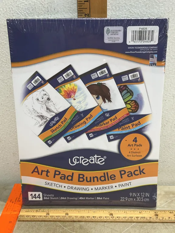 New U Create Art Pad Bundle Pack For Sketch/Drawing/Marker/Paint 144 Pc Sheets
