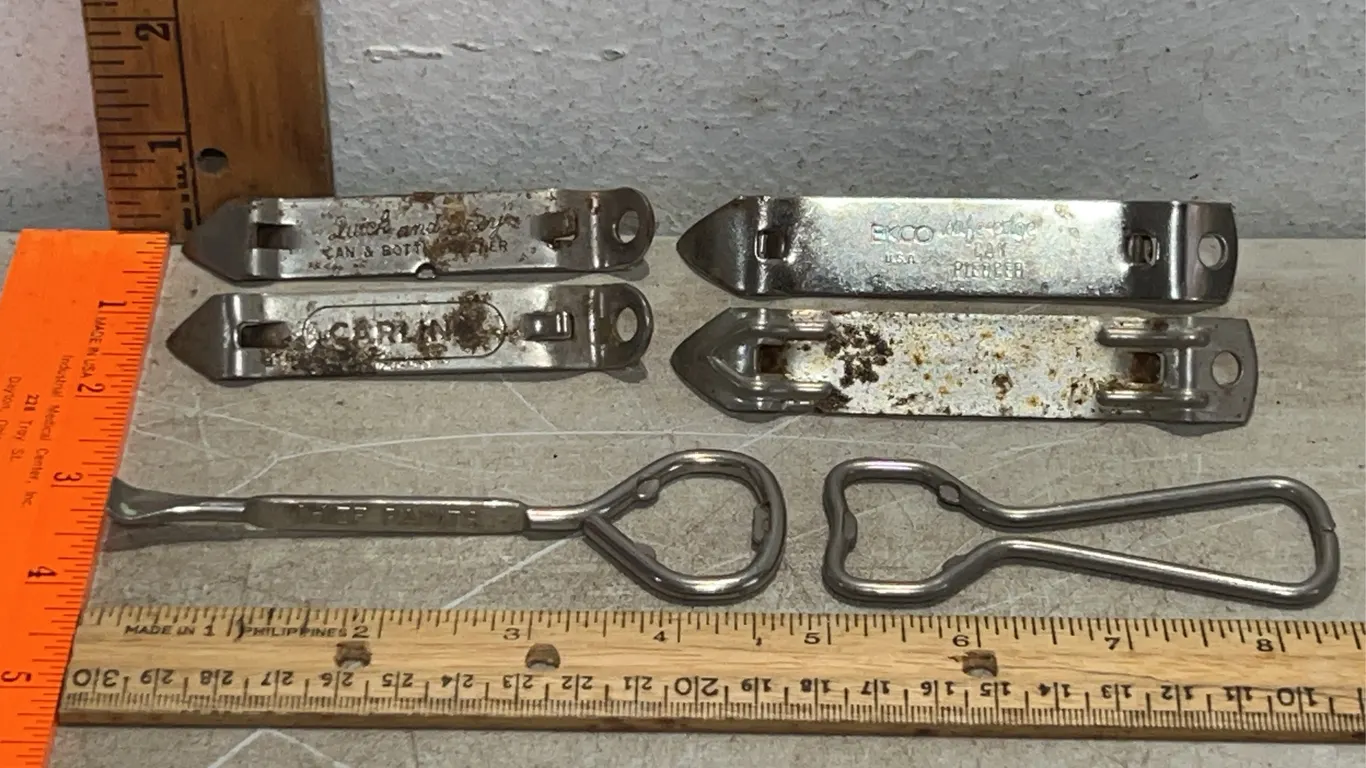 Vintage Bottle/Can Openers-Ekco U.S.A., Chief Paints, Carling, Quick & Easy, Etc.