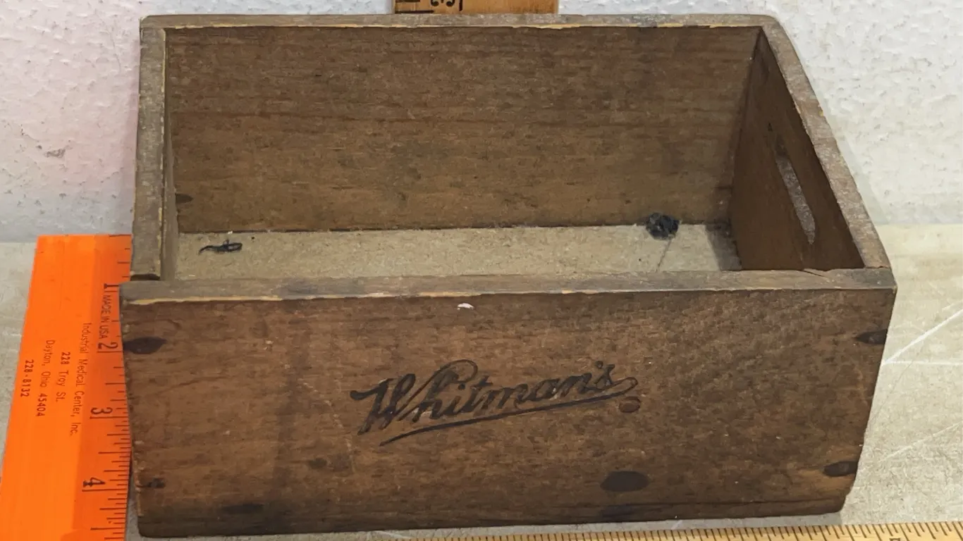 Vintage Whitman's Wood Crate 6.5"X4.75"X2.75"