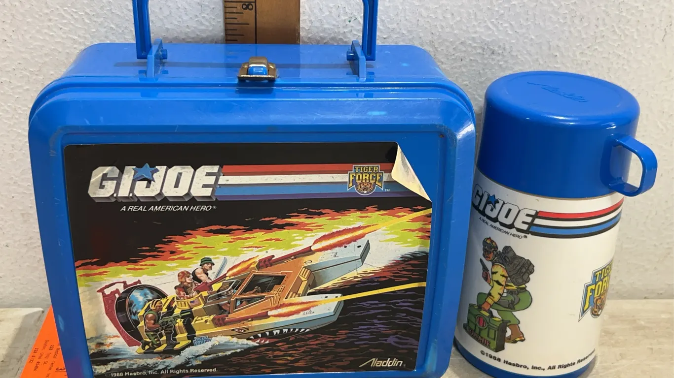 1988 G.I. Joe A Real American Hero Plastic Lunch Box & Thermos (Box Has Damage/Crack)