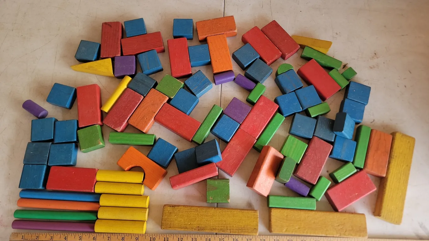 Assorted Vintage Wood Blocks