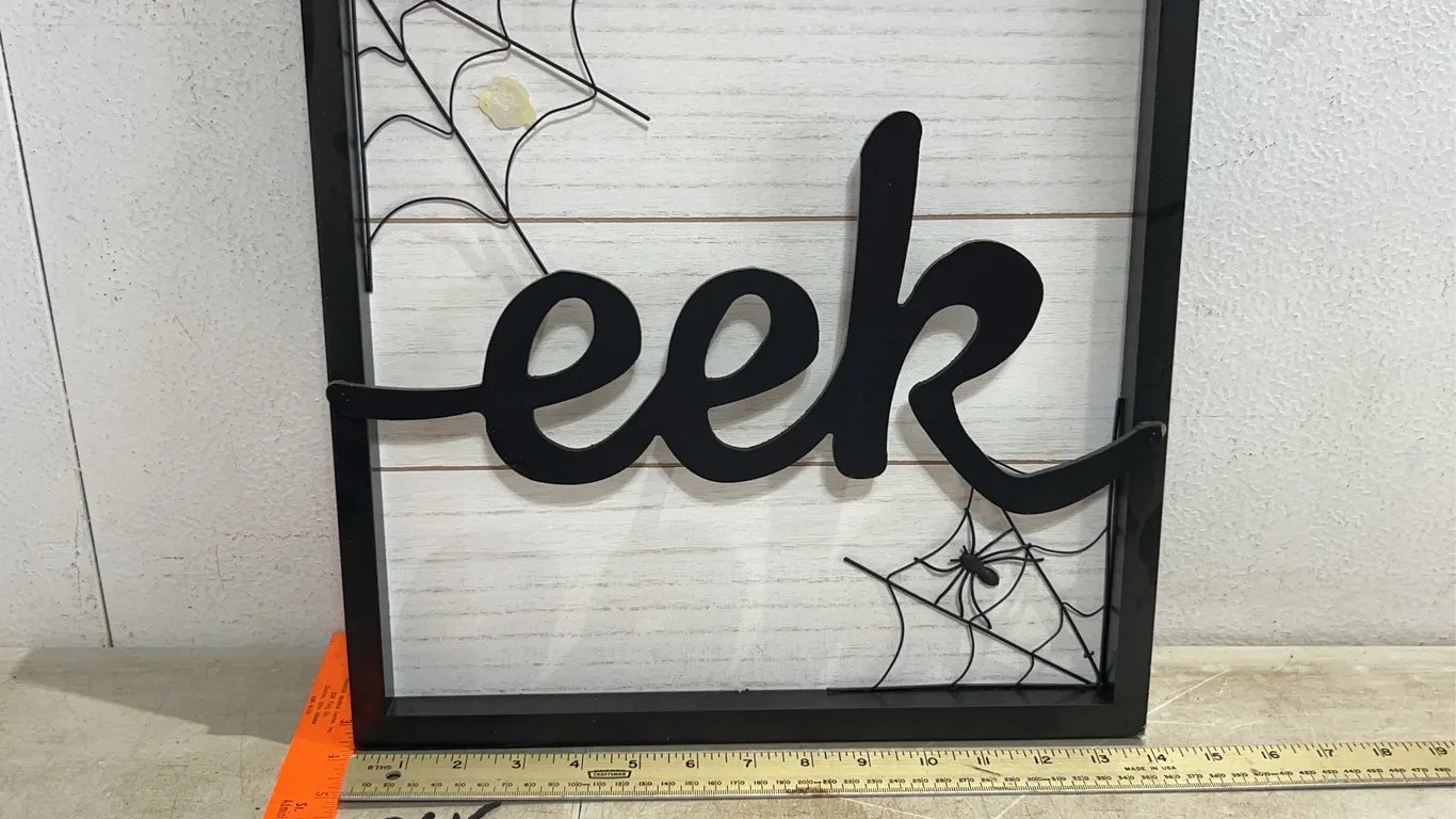 Eek Wall Decor 14"X14" (Spider Needs Glued In Place)