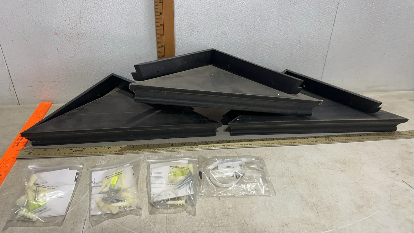 3 Wood Corner Shelves 11.5"X11.5"