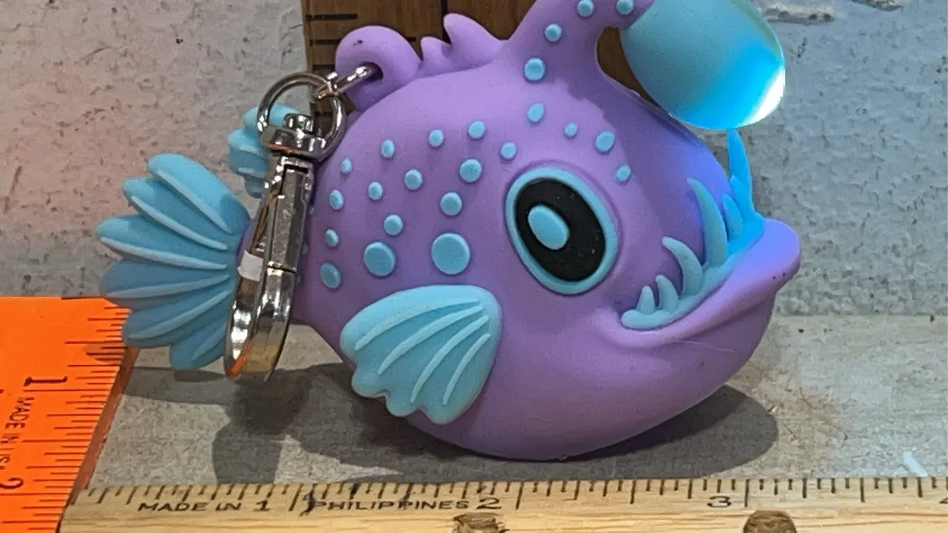 Bath & Body Works Light Up Anglerfish Pocketbac/Hand Sanitizer Holder Keychain