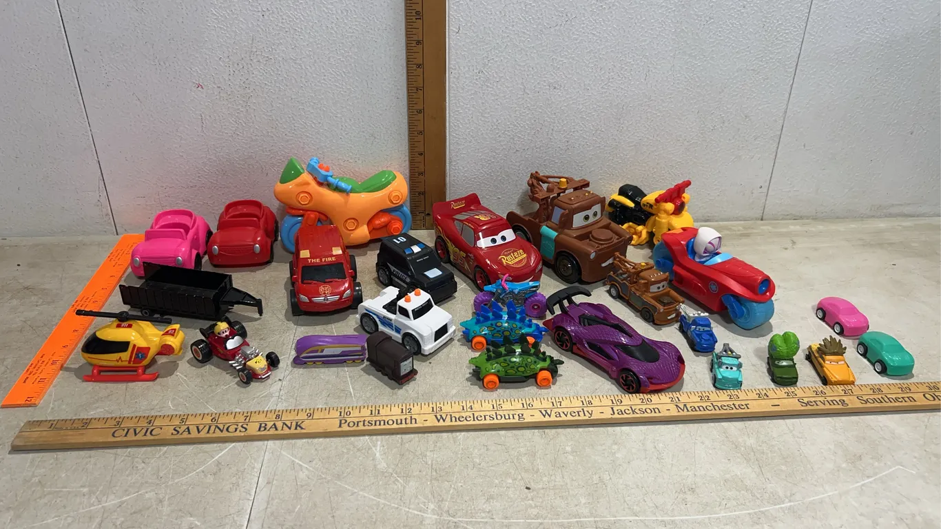 Assorted Toy Cars/Vehicles-Pixar Cars, Spiderman, Lighting Mcqueen, Mator, Etc.