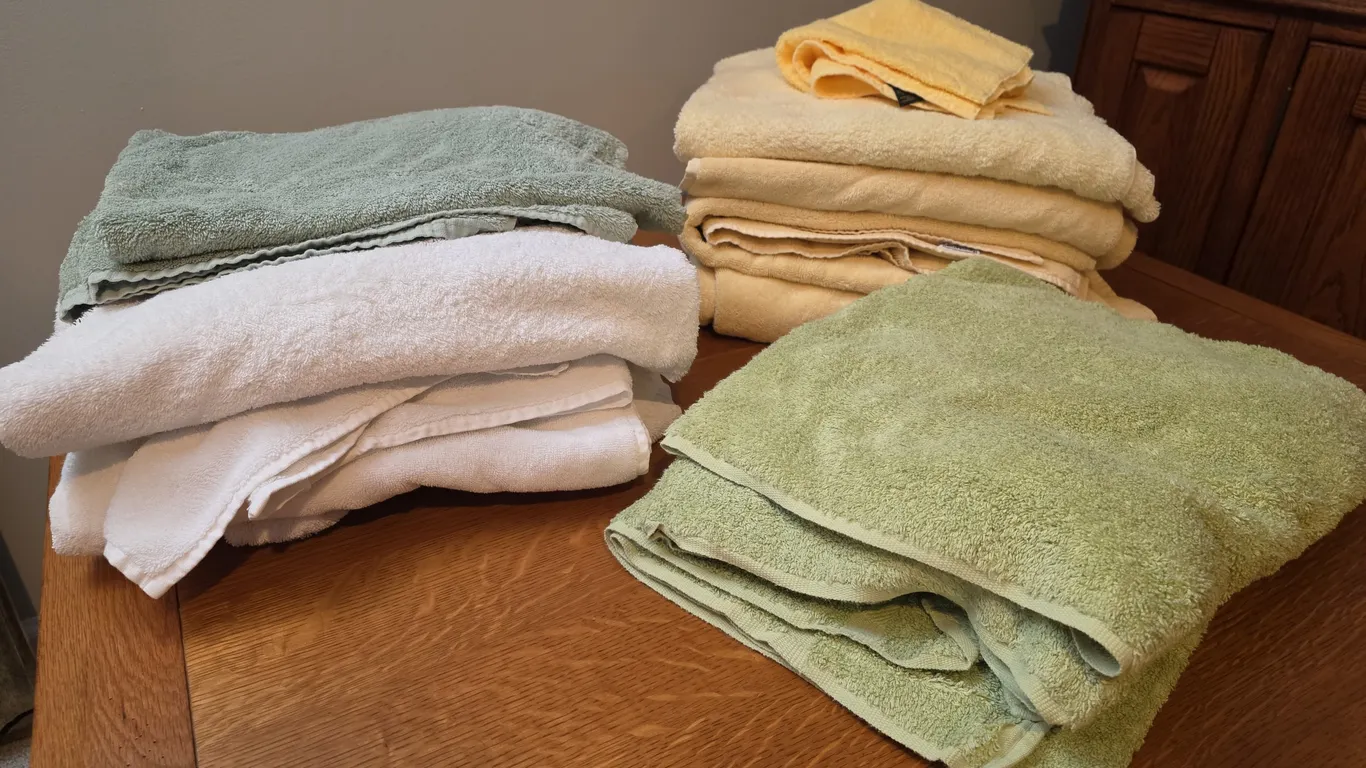 Assorted Bath Towels - Sage, Tan, and Green