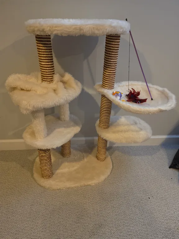 Multi-Level Cat Tree with Perches and Wand Toy