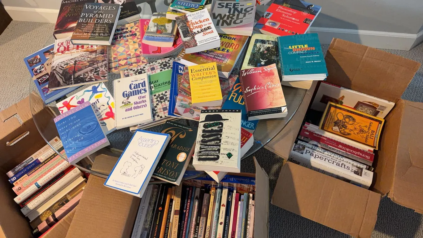 Large Mixed Lot of Books - Quilting, Crafts, Fiction, and Reference