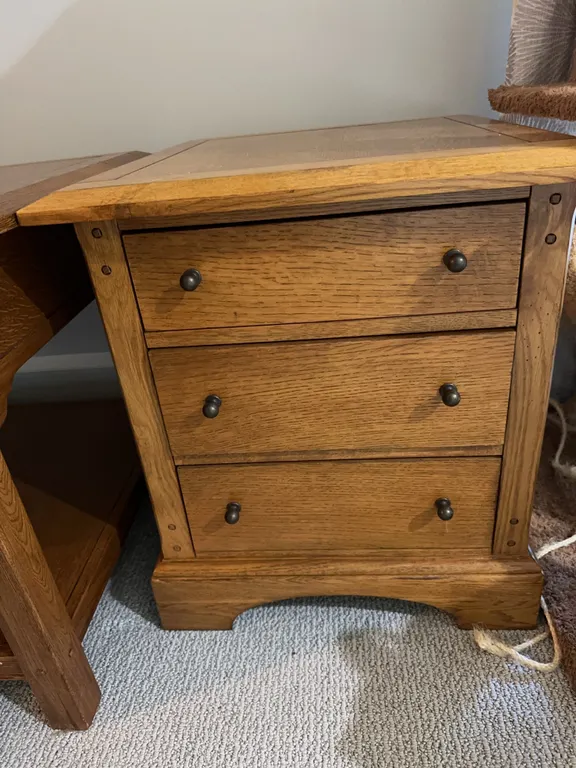 Set of 4 Oak Mission-Style End Tables