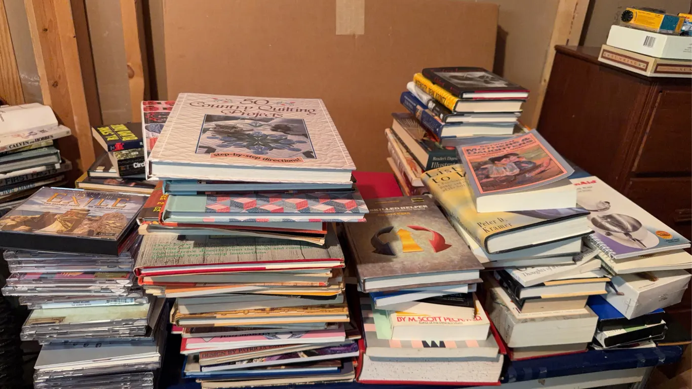 Large Lot of Books, Cookbooks, Craft Books and Music CDs