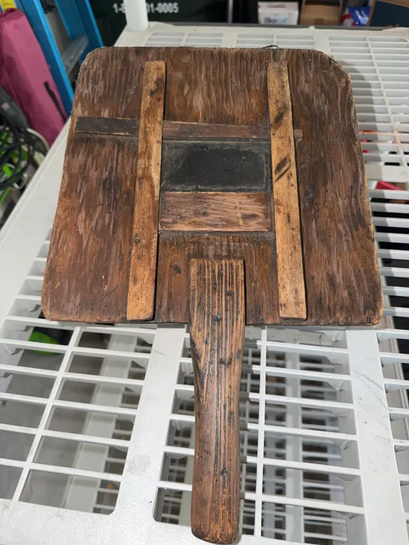 Antique Wooden Welder’s Hand Shield Mask Industrial Tool