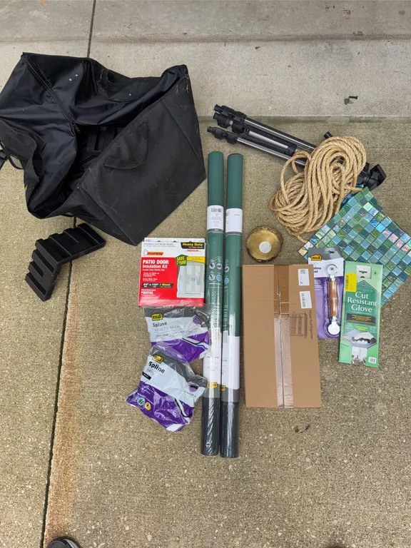 Garage Lot: Tripod, Screen Repair Kit, Insulation Kit, Tile & More